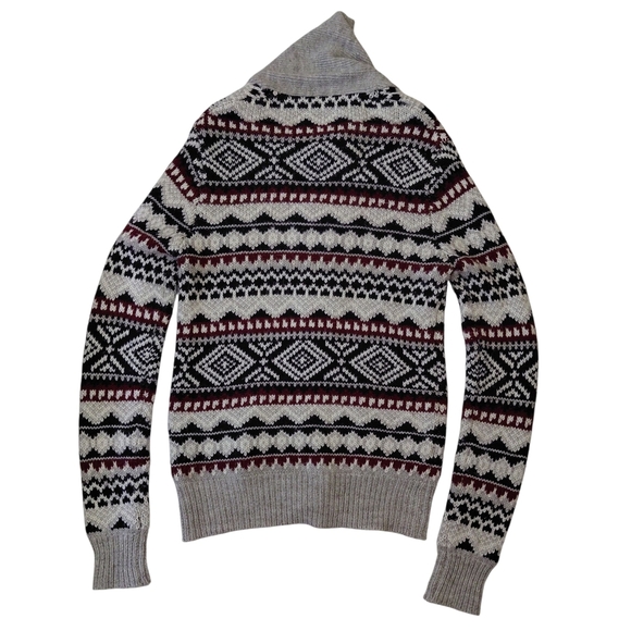 Bluenotes Men's Patterned Cardigan - Black, Cream, and Red - Picture 3 of 5
